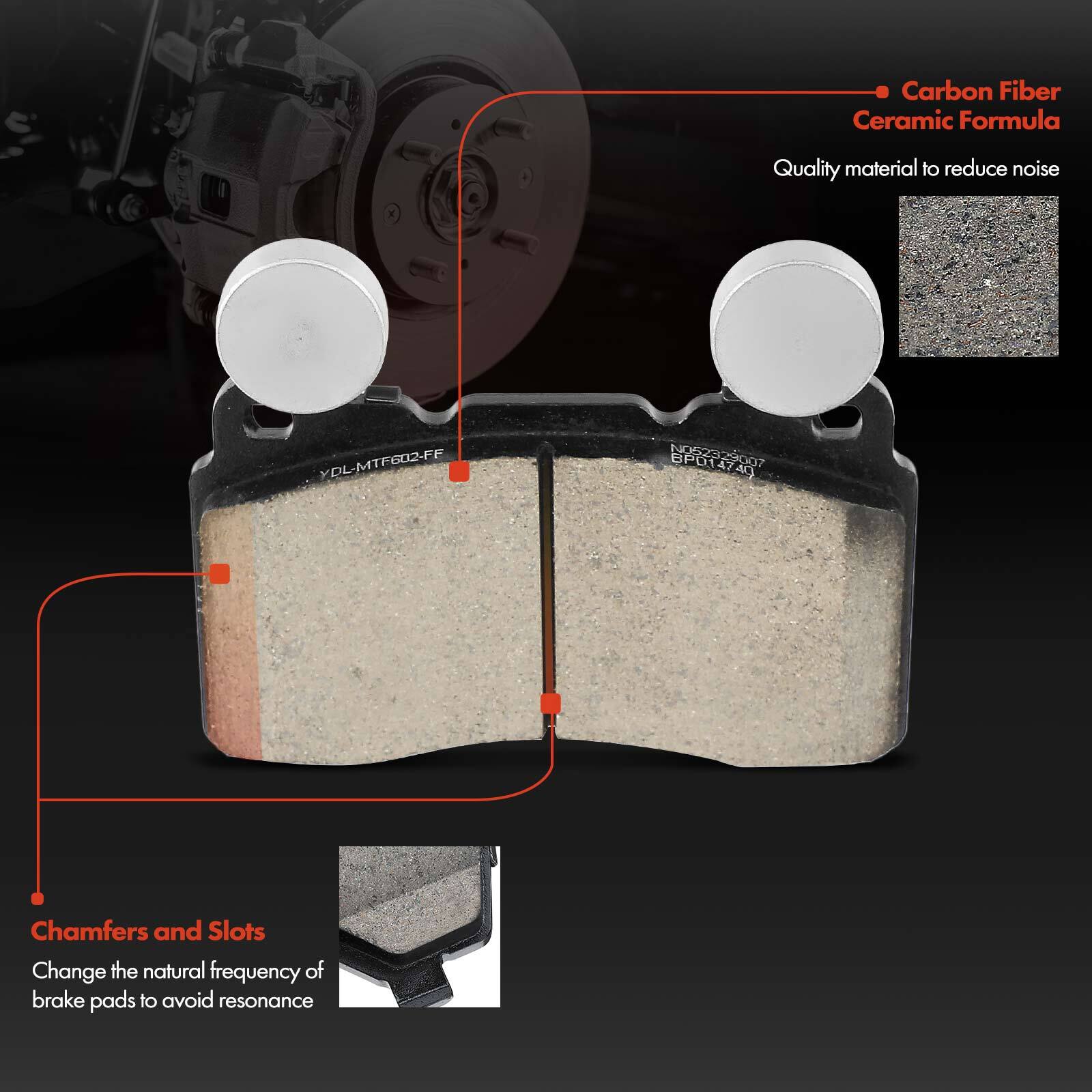 Front Disc Brake Rotors & Ceramic Brake Pad for Tesla S 2012 2013 2014 2015 2016