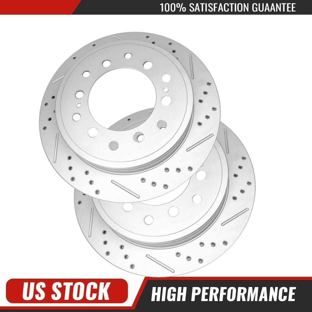 For 2010-22 2023 Gx460 Toyota 4runner Fj Cruiser Rear Drilled Brake Disc Rotors