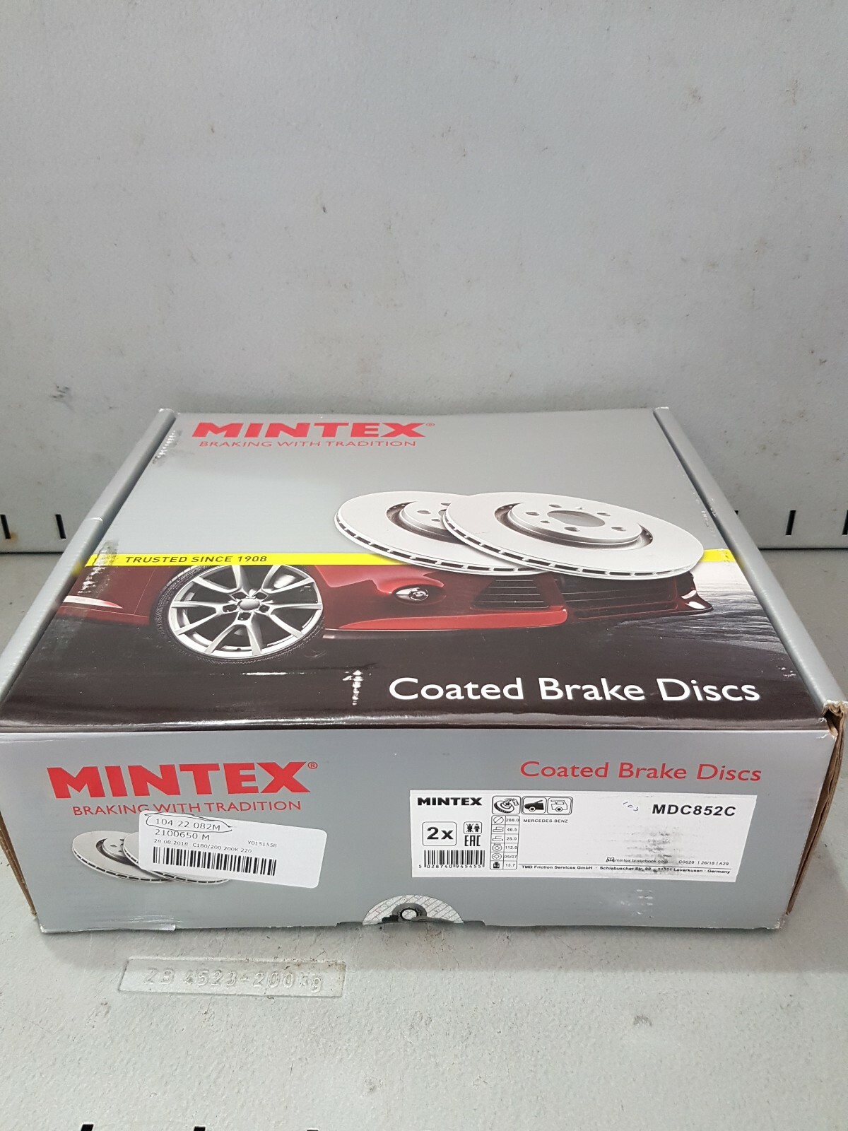 MINTEX FRONT COATED VENTED BRAKE DISCS (2) MDC852C FITS MERCEDES