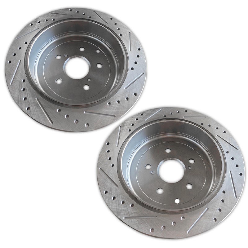 2pcs Rear Drilled Slotted Brake Rotors for Toyota Highlander Sienna Lexus RX350