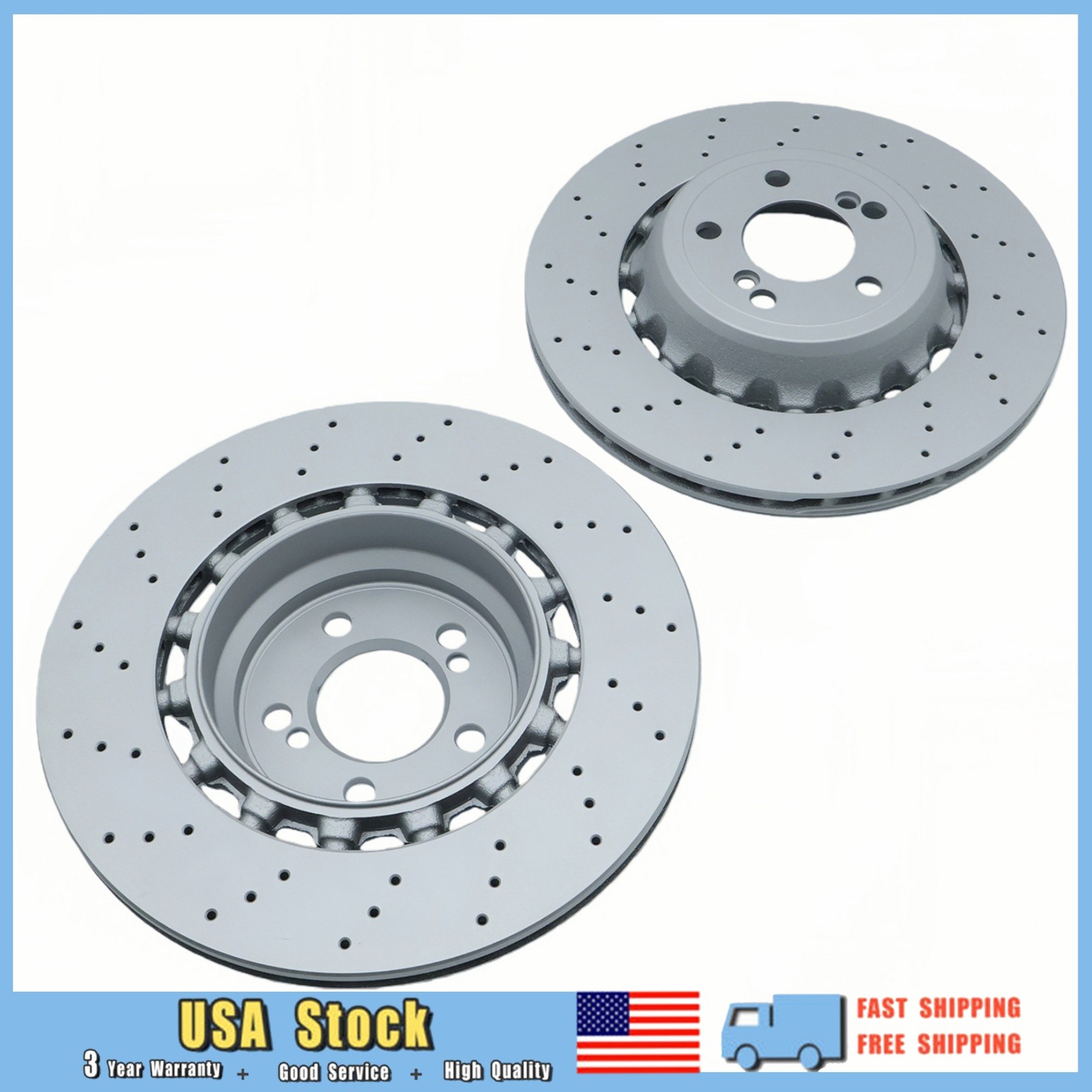 2Pcs Rear 370mm Disc Brake Rotors Fits 2015-2020 BMW F80 F82 F83 F87 34212284811