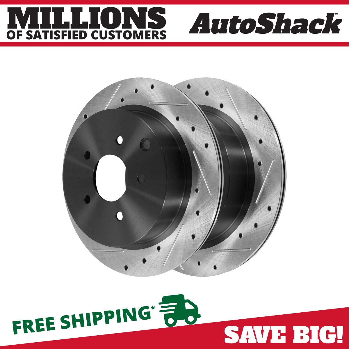 Rear Drilled Brake Rotors Black Pair 2 for Nissan Murano Pathfinder INFINITI Q50