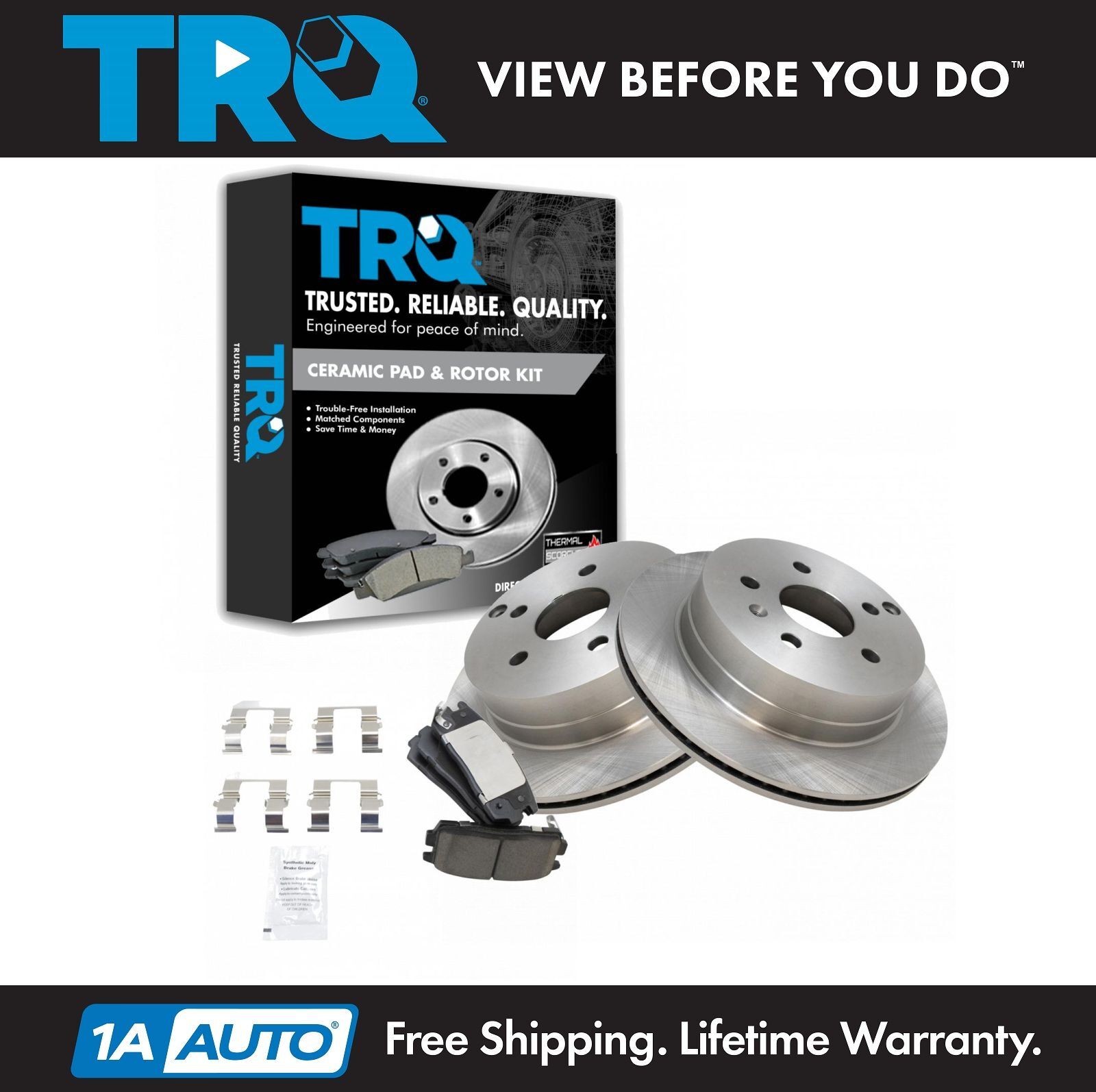TRQ Rear Ceramic Brake Pad & Rotor Kit for Equinox Terrain Truck SUV New