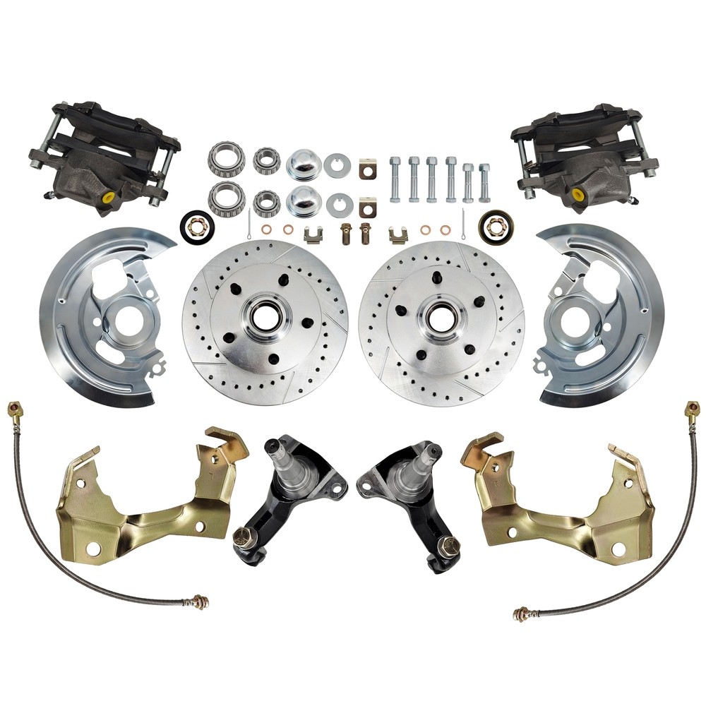 Front Spindle & Disc Brake Kit For 1964-72 Chevelle 1967-69 Camaro 1968-74 Nova