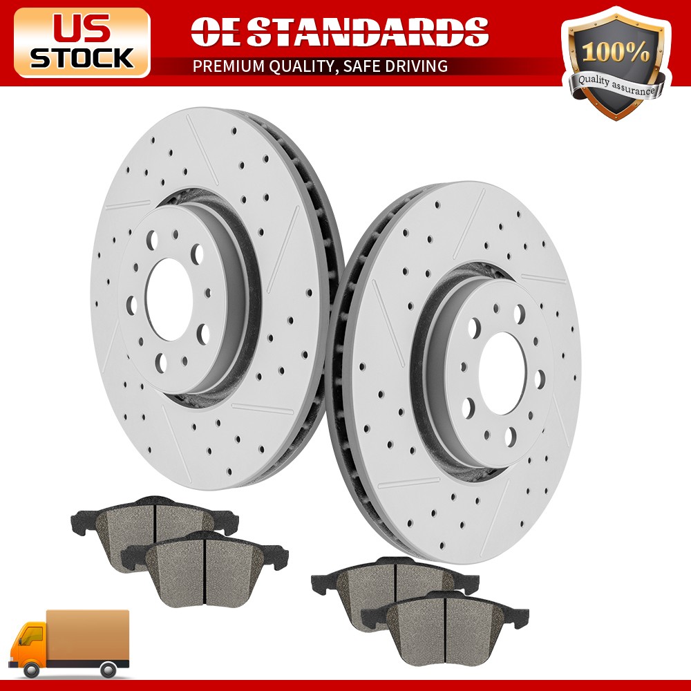 12.44 inch (316mm) Front Disc Rotors Ceramic Brake Pads for 2003-2014 VOLVO XC90