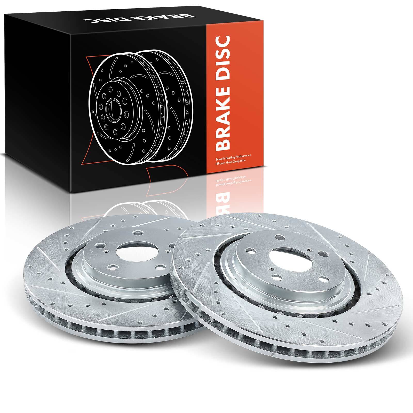 2x Front Drilled Brake Rotors for Toyota Highlander Sienna Lexus NX200t 328MM