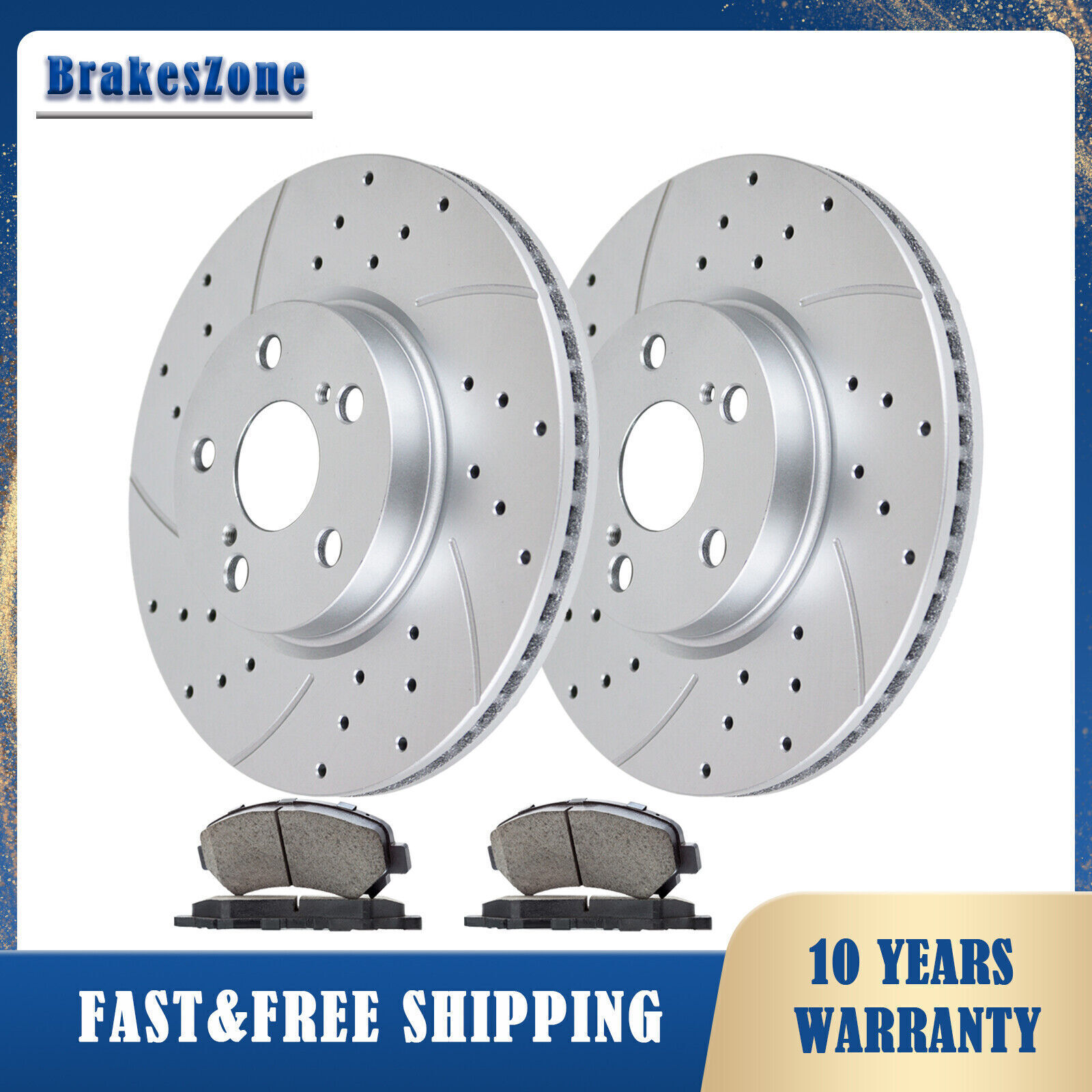 296mm Front Brake Rotors and Pads for Toyota Avalon 2008-2018 Camry 2007-2017
