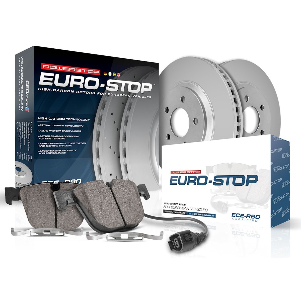 Powerstop Front 2 Wheel 299.7mm Discs & Pads & Sensor Kit for 2016-2019 Metris