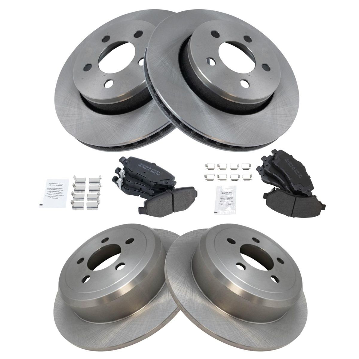 TRQ Brake Pad & Rotor Metallic Front Rear Kit for Dodge Nitro Jeep Liberty