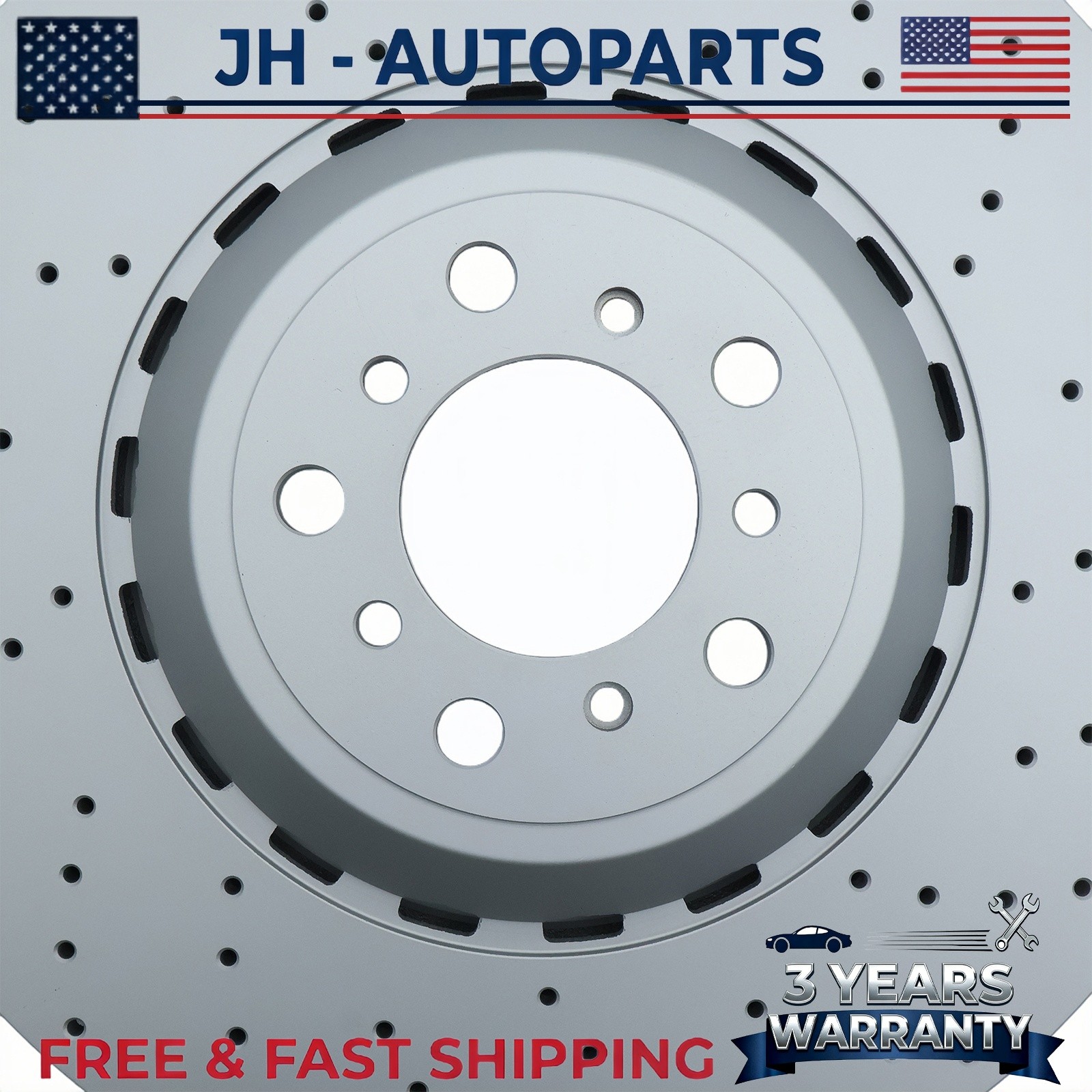 2PCS Front Vented & Drilled Disc Brake Rotors For BMW F10 F12 F13 M5 M6