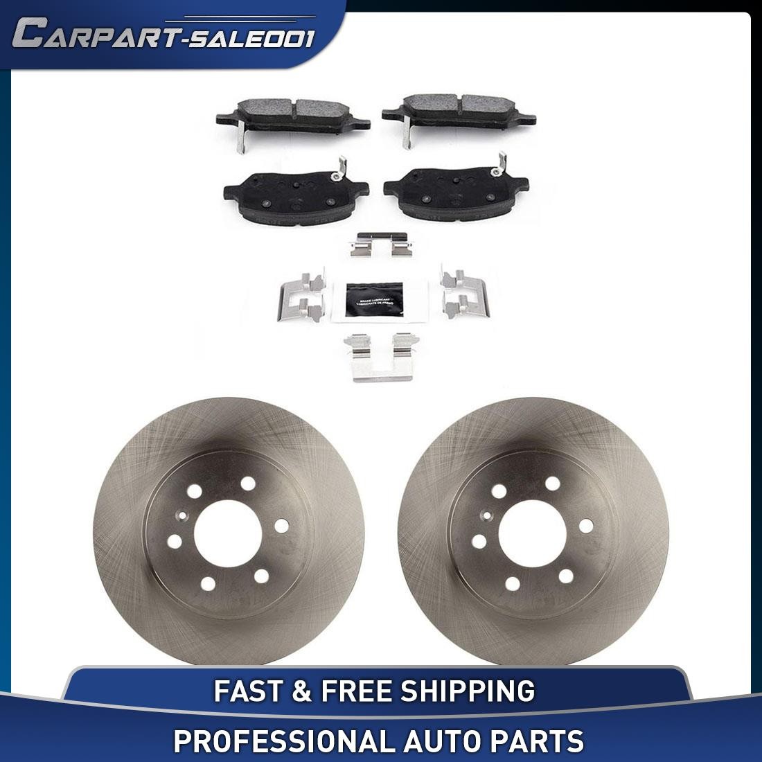 Rear Disc Brake Rotors Ceramic Brake Pads for 2006 2007 Buick Terraza