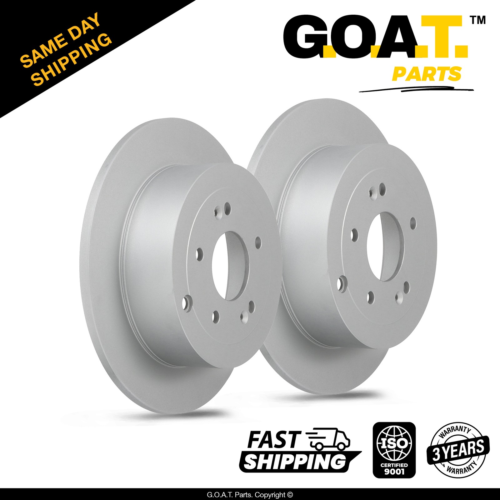 Rear Brake Rotors Set for 2007-2009 Hyundai Santa Fe Replacement 11.89 inch
