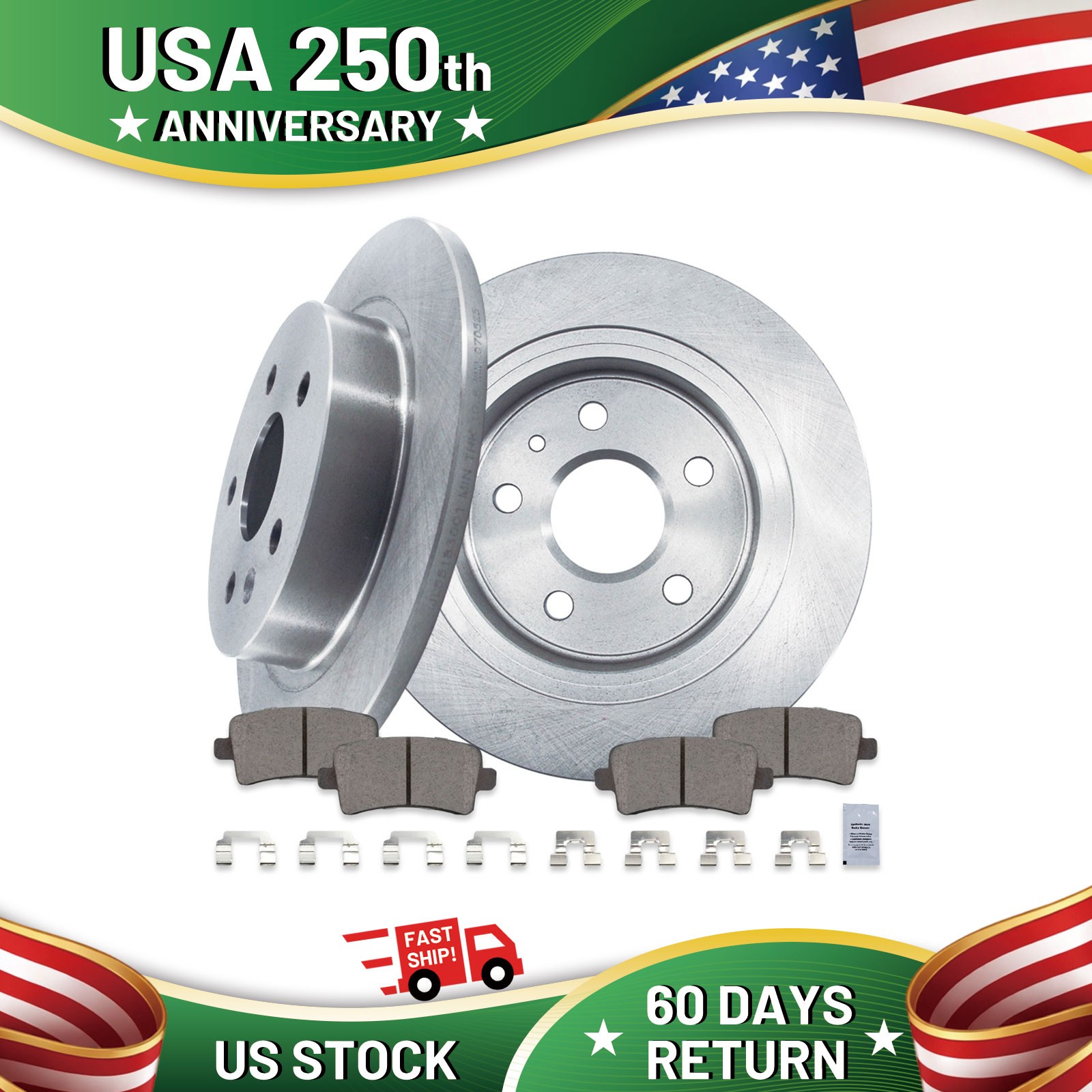 292mm Rear Disc Brake Rotors and Ceramic Brake Pads Kit for Regal Chevy Malibu