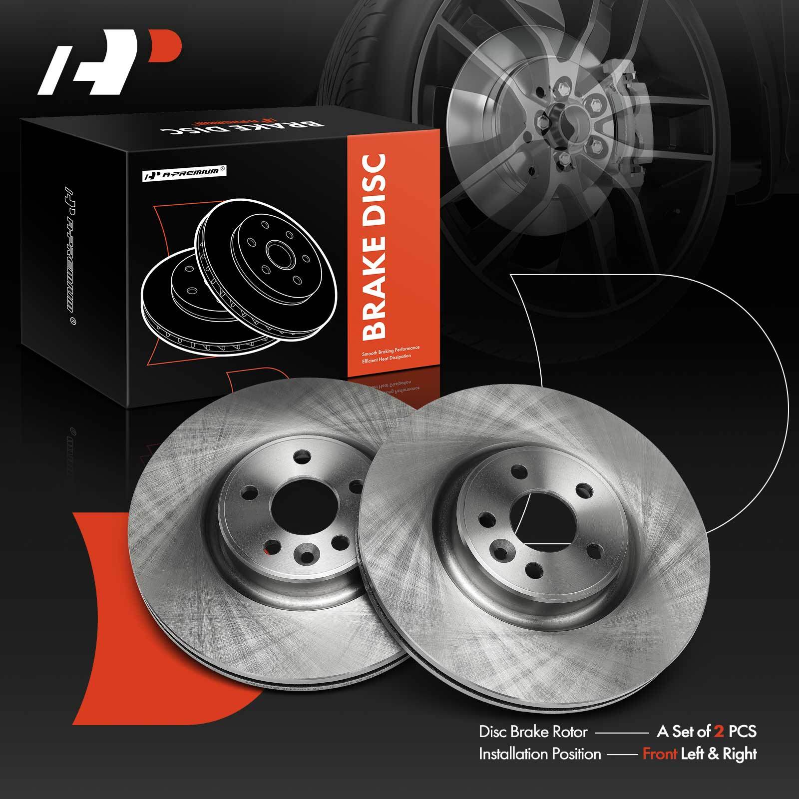 A-Premium Front Side Disc Brake Rotor for Volvo S60 2012-2018 S80 2007-2016 XC70