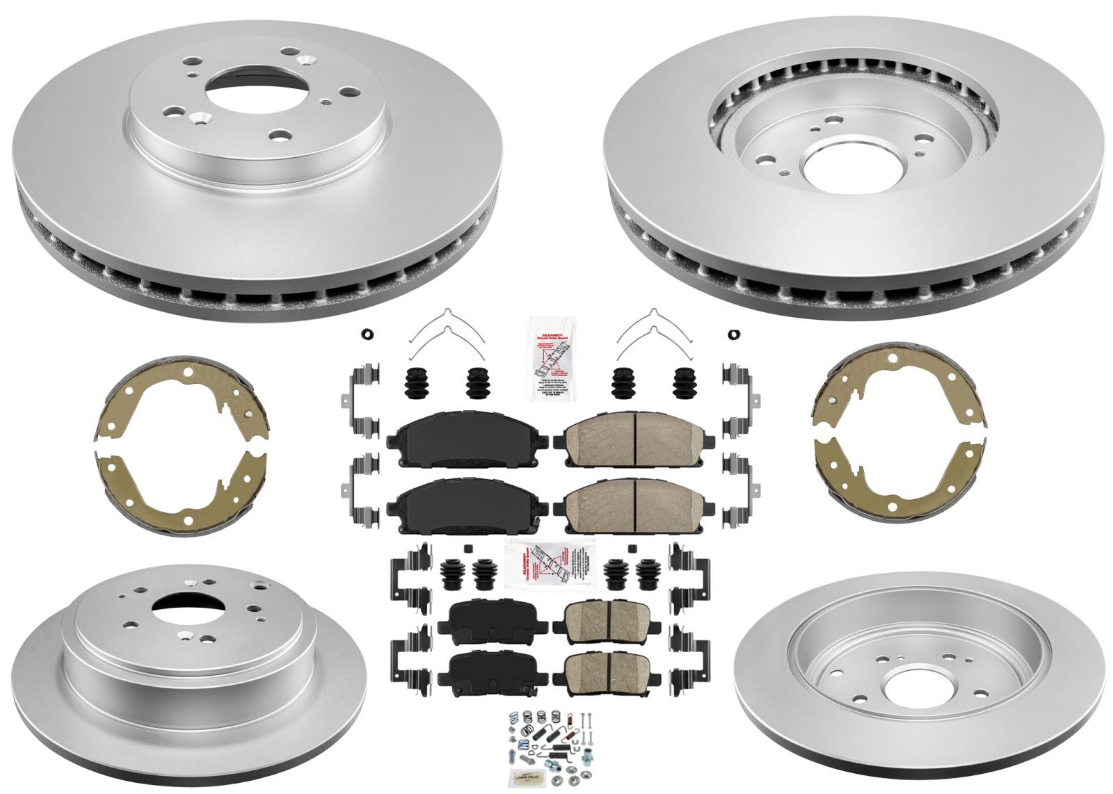 Front Rear Coated Disc Brake Rotors & Pads for Acura MDX 2003 2004 2005 2006
