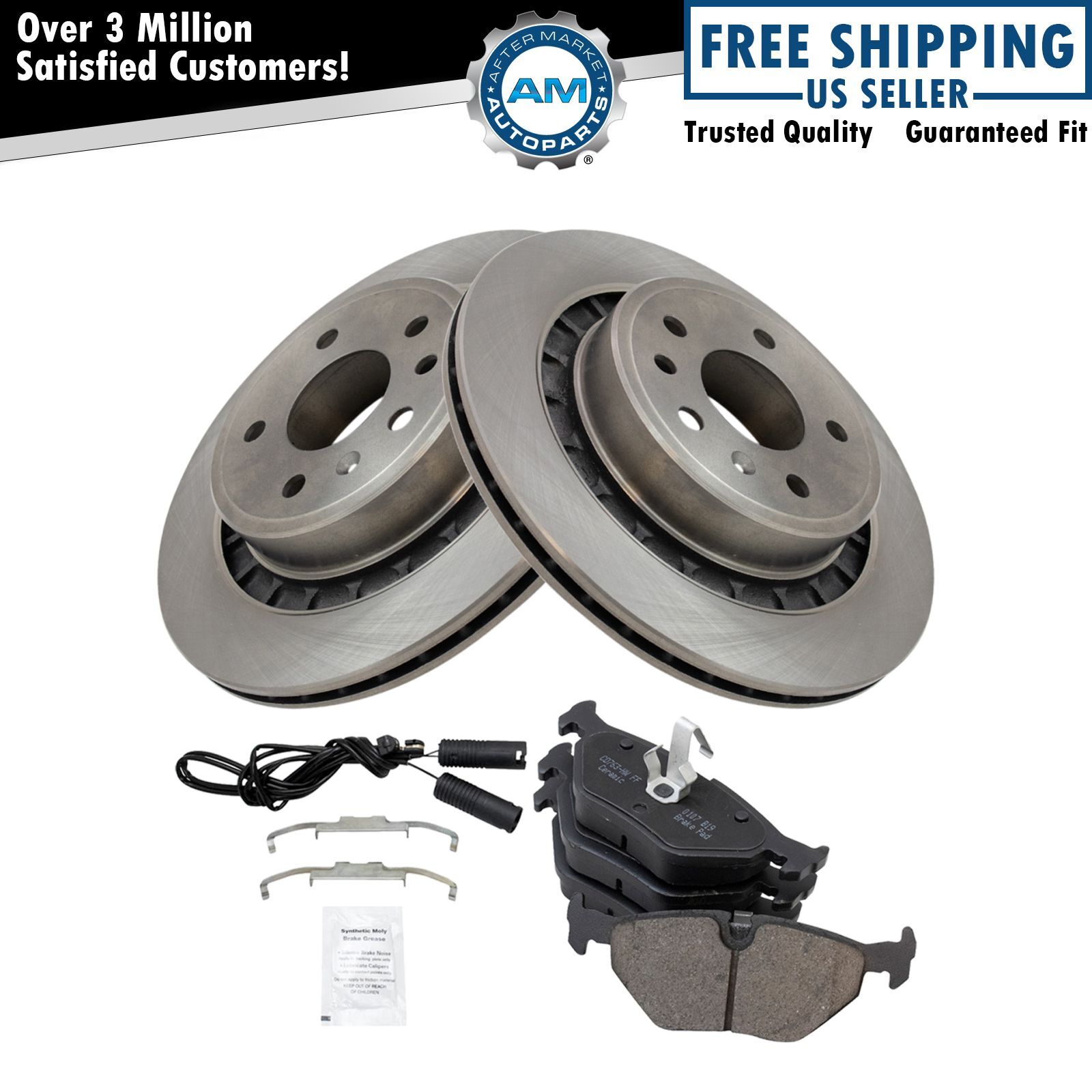 Rear Brake Pad & Rotor Kit Brake Rotor For 2002-2009 Saab 9-5