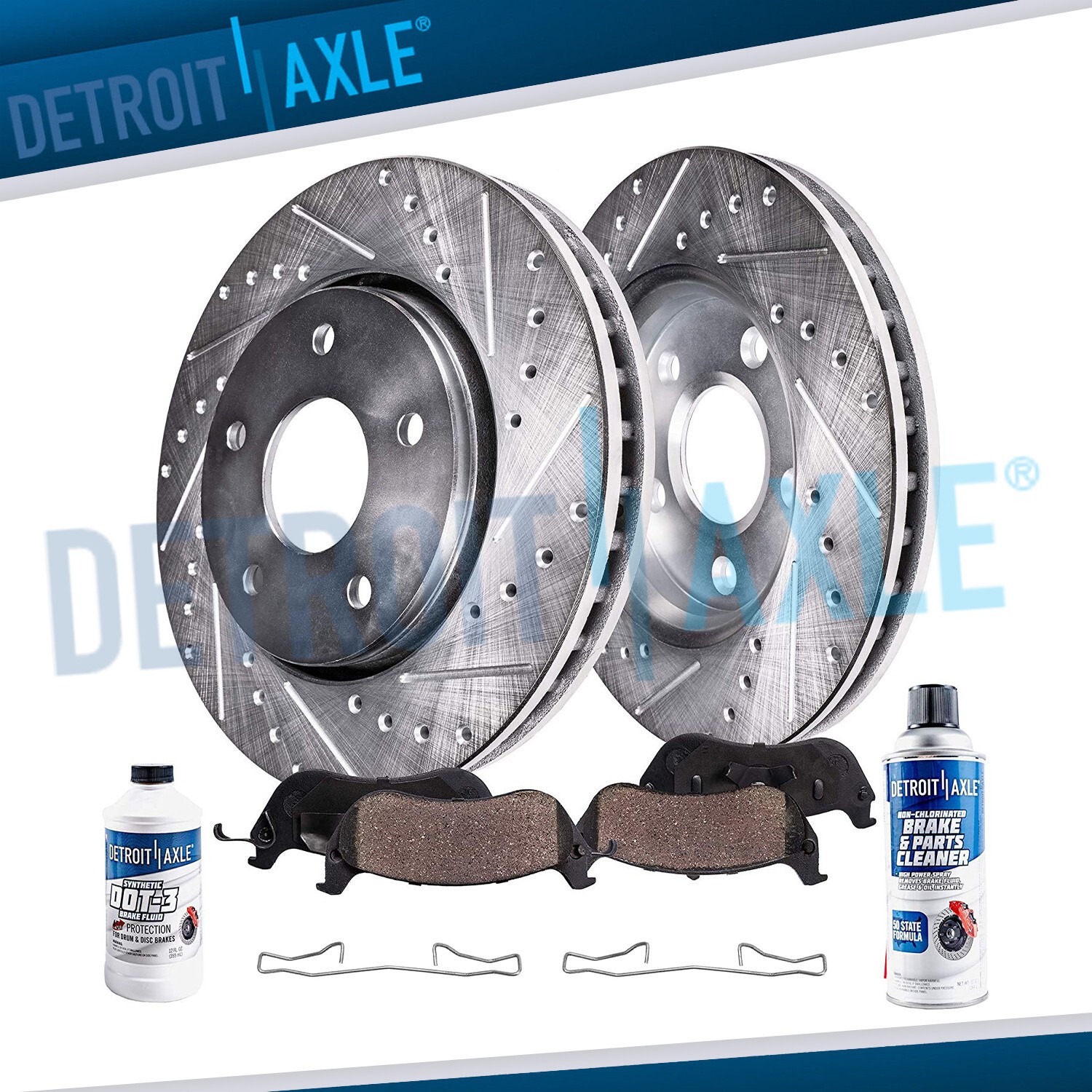11.22” Front Drilled Rotors Ceramic Brake Pads For 2003-2011 9-3 Cadillac BLS
