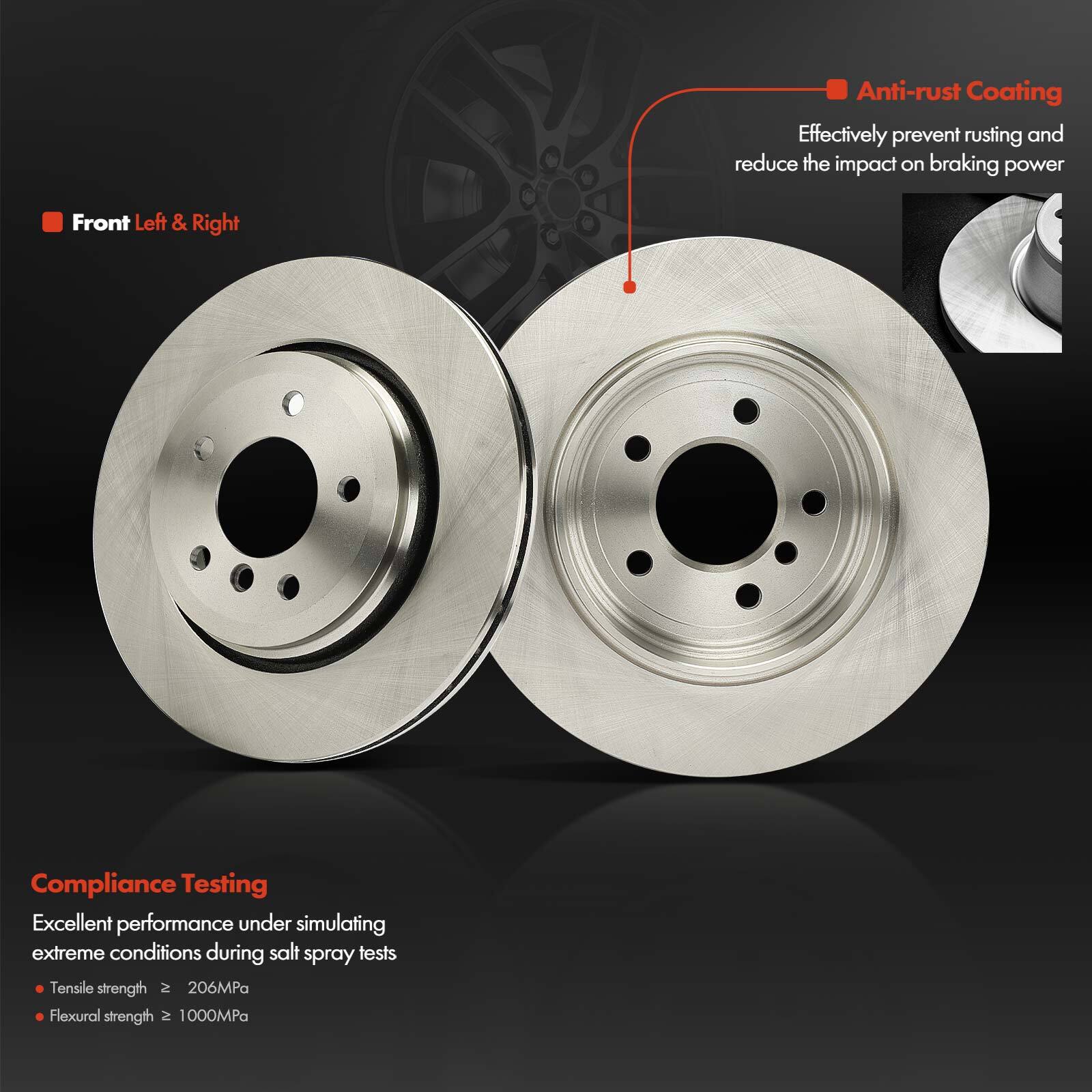 2x Disc Brake Rotors for BMW E46 330i 330xi 2001-2005 330Ci 2001-2006 Rear Side
