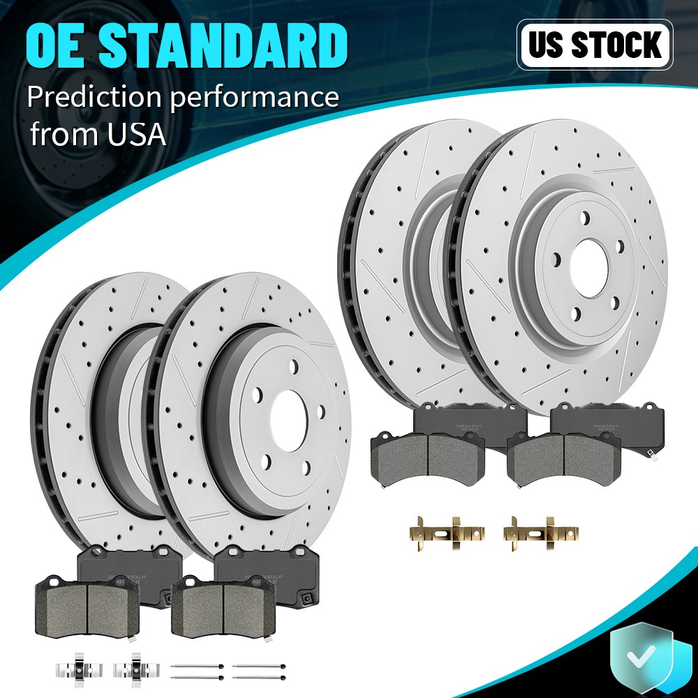 Front Rear Disc Rotors Brake Pads Kit For Dodge Durango Grand Cherokee 2018-2020