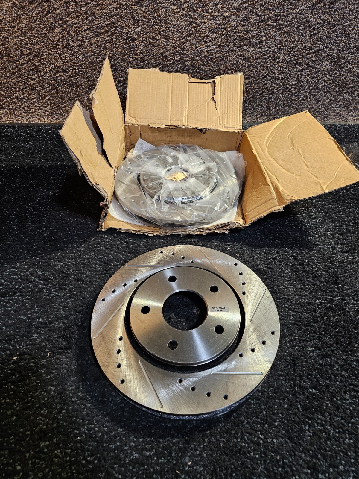 (QTY 2) Drilled and Slotted Brake Disc Rotors X67069L X67069R Left & Right Side