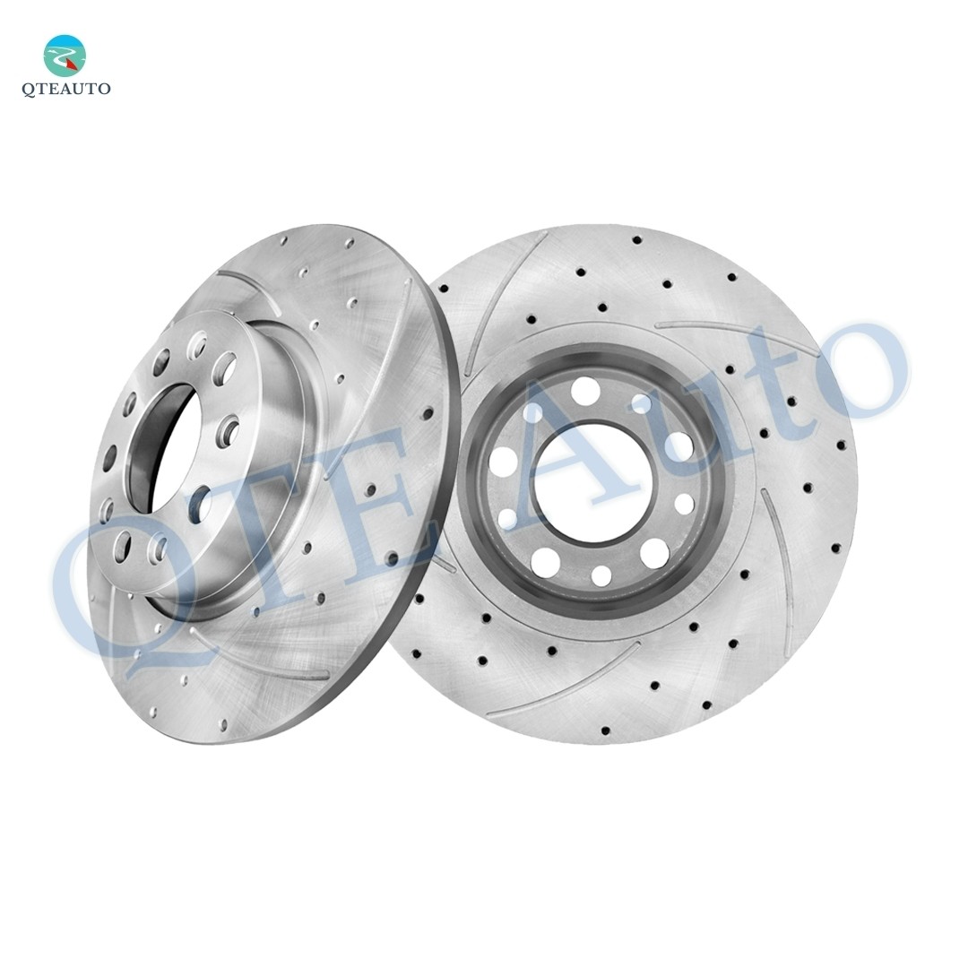 Rear 278mm Drilled Slotted Brake Disc Rotors For 2023 Dodge Hornet