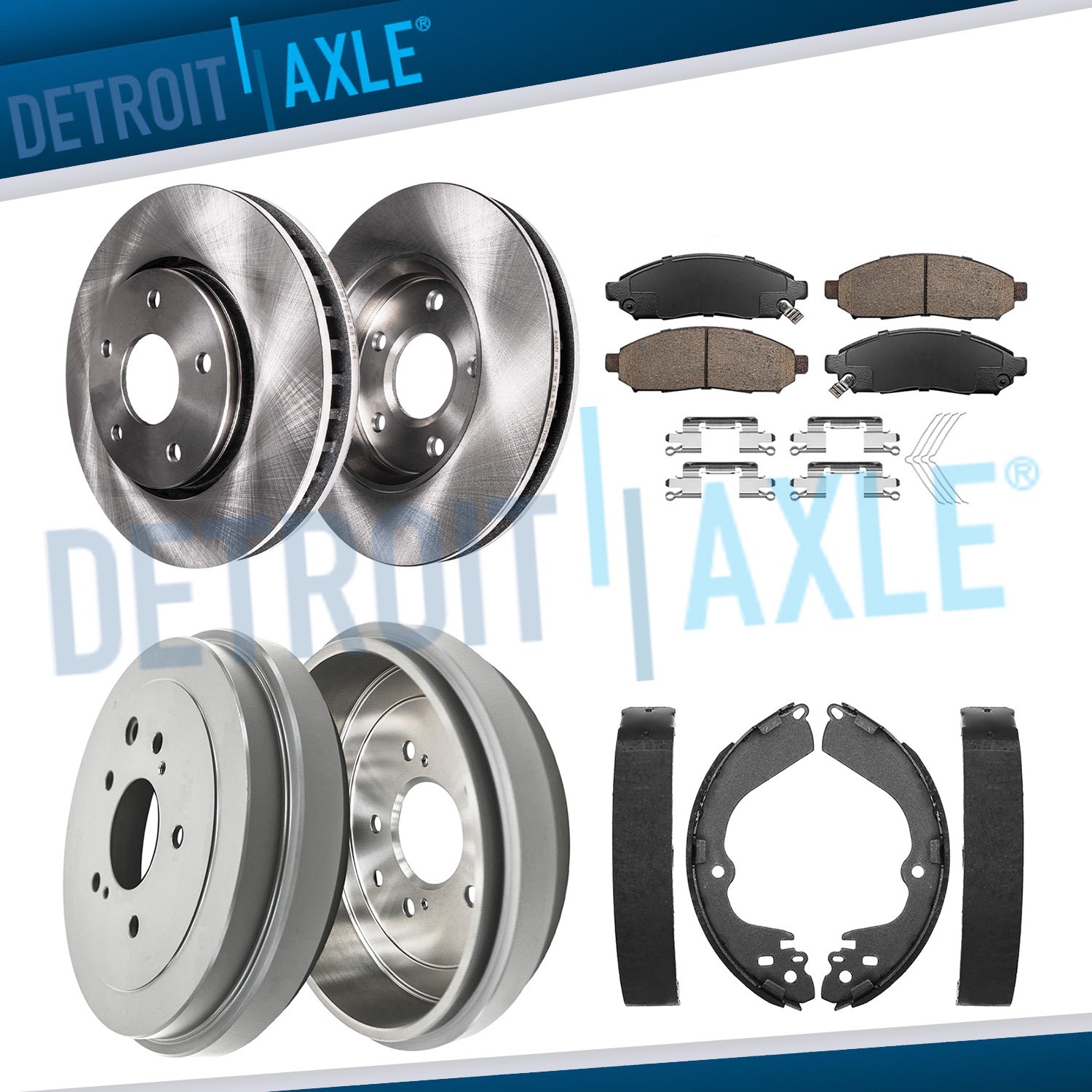 Front Rotors Brake Pads Rear Drums Brake Shoes for 2013-2018 City Express NV200