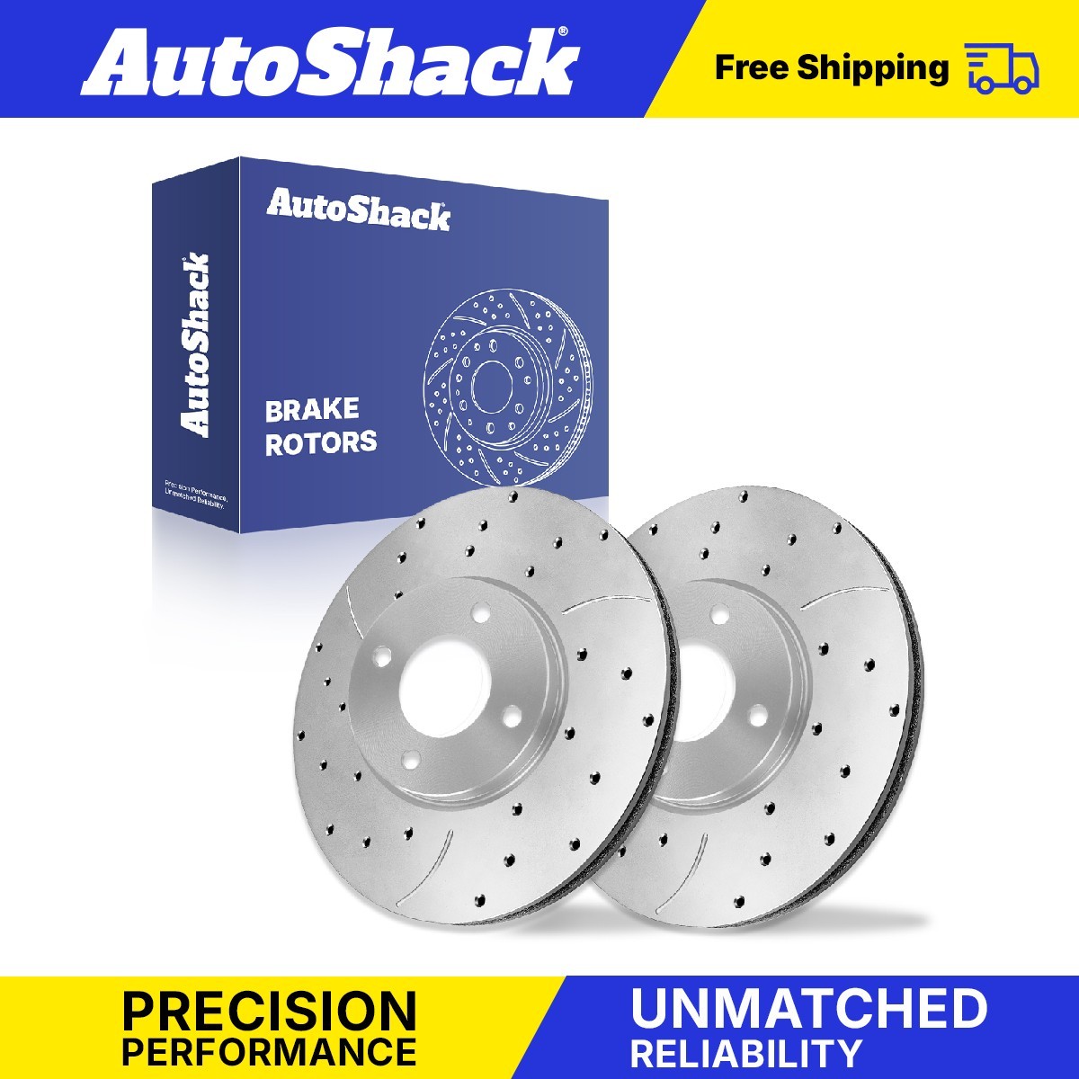Front Drilled Slotted Brake Rotors for Nissan, Kicks 2018-2024, FWD L4 1.6L