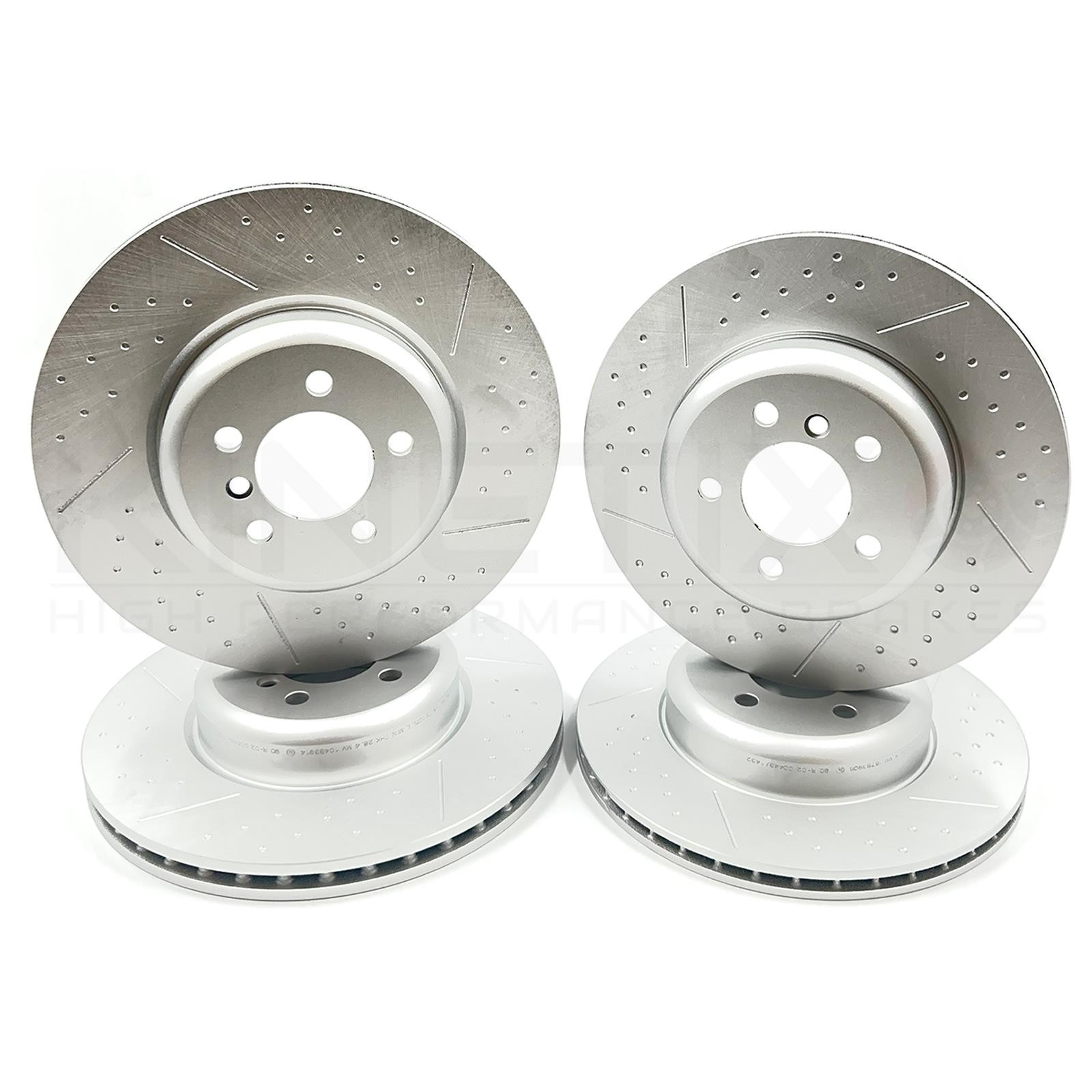 FOR BMW 330i M SPORT F30 DIMPLED GROOVED FRONT REAR BRAKE DISCS 370mm 345mm