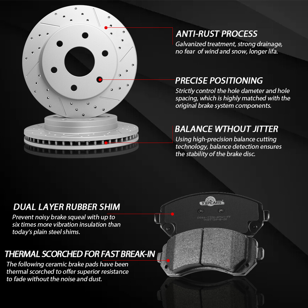 Rear Disc Rotors Ceramic Brake Pads For Dodge Durango Grand Cherokee 2011 – 2020