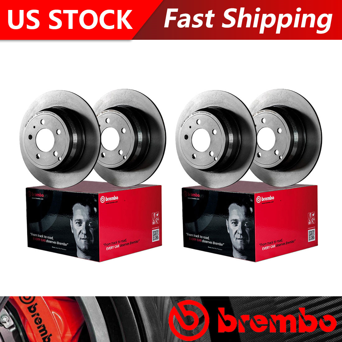Fits 2012-2014 Mercedes-Benz SLK250 Front + Rear Coated Brake Rotors – Brembo OE