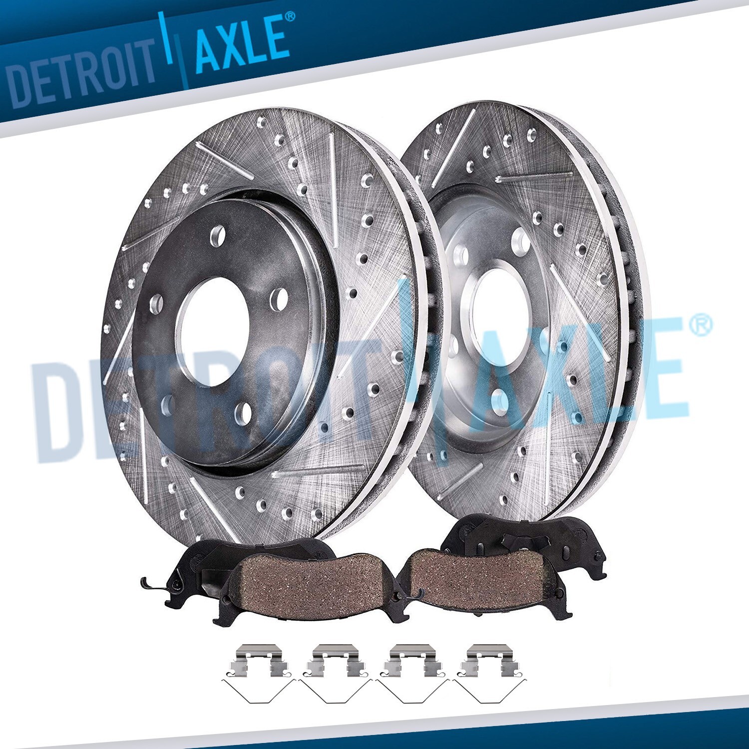 AWD Front Drilled Slotted Rotors & Ceramic Brake Pads for Honda CR-V Crosstour