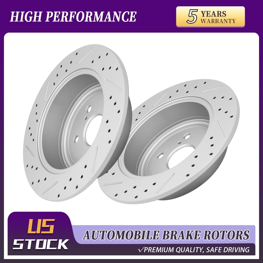 309mm Rear Drilled Brake Rotors For Toyota Highlander 2008 2009 2010 2011-2014