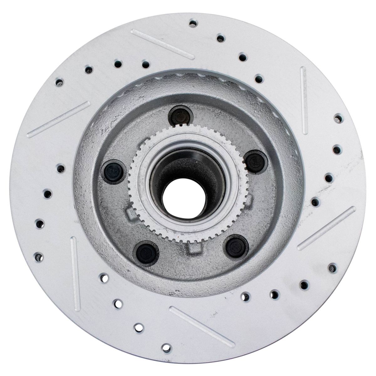 TRQ Performance Drilled Slotted Front Coated Brake Rotor Pair for Chevy S10