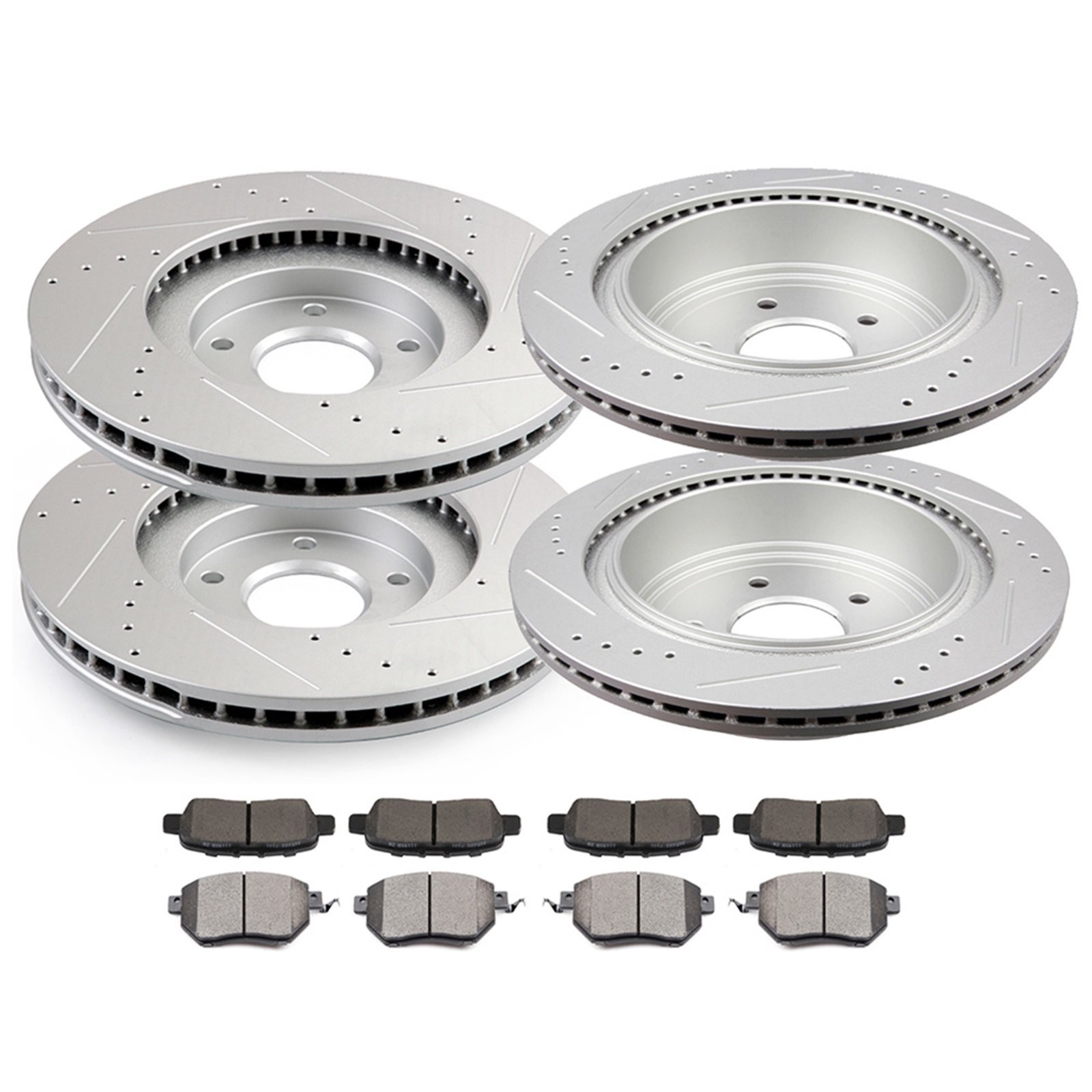 Fits 2009-2012 Nissan Murano Front Rear Brake Disc Rotors & Brake Ceramic Pads