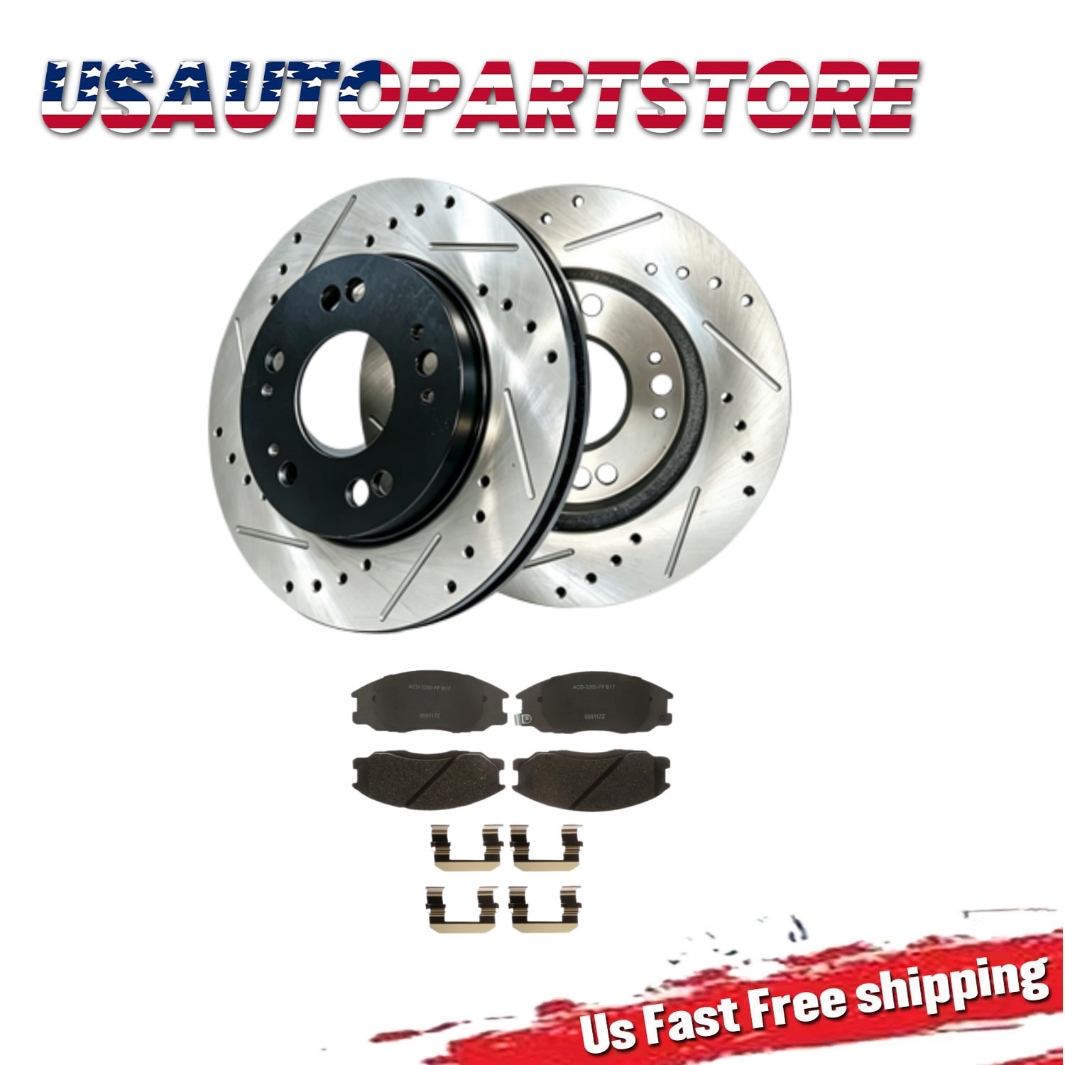 Front Disc Rotors Brake Pads for 2001 – 2006 Hyundai Santa Fe 11.57 inch 5-Lug