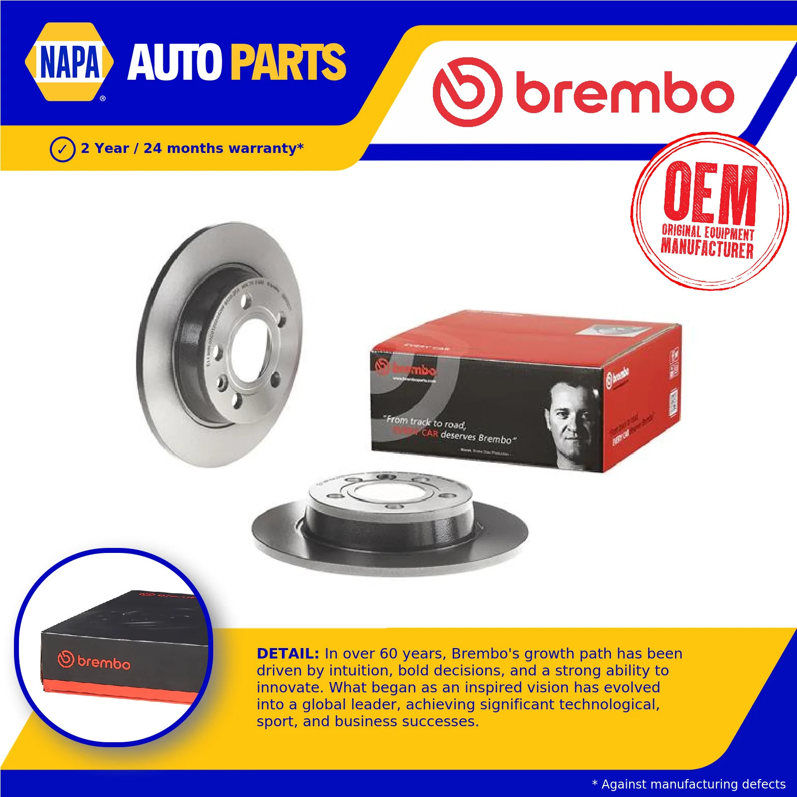 2x Brake Discs Pair Solid fits FORD GALAXY 1.9D Rear 95 to 06 268mm Set Brembo