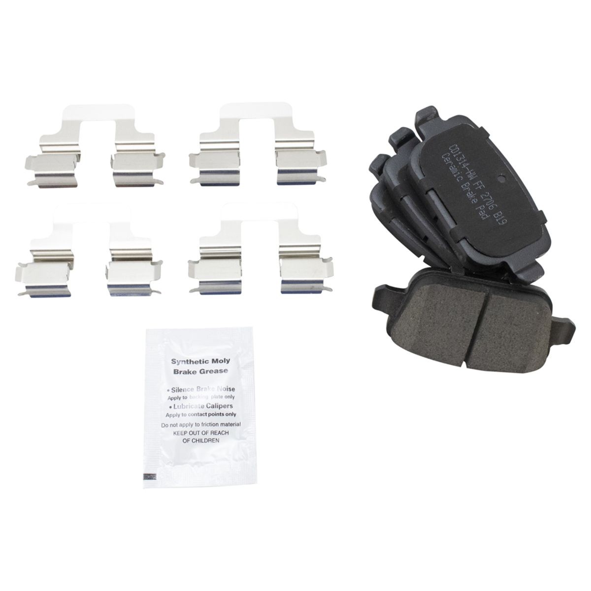 Brake Pad & Coated Rotor 5 stud Premium Posi Ceramic Rear w/Chemicals