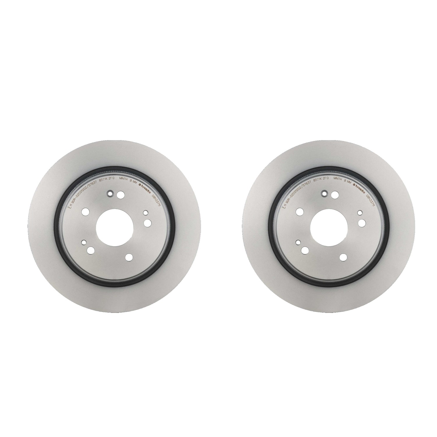 Brembo Pair Set of 2 Rear Solid 310mm Disc Brake Rotors for Acura TLX Honda CR-V