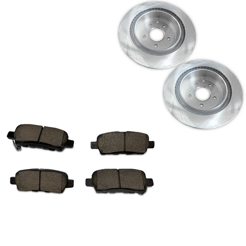 Rear Brake Rotors + Ceramic Pads Kits for 2017 2018 2019 Nissan Rogue 2L 4-Door