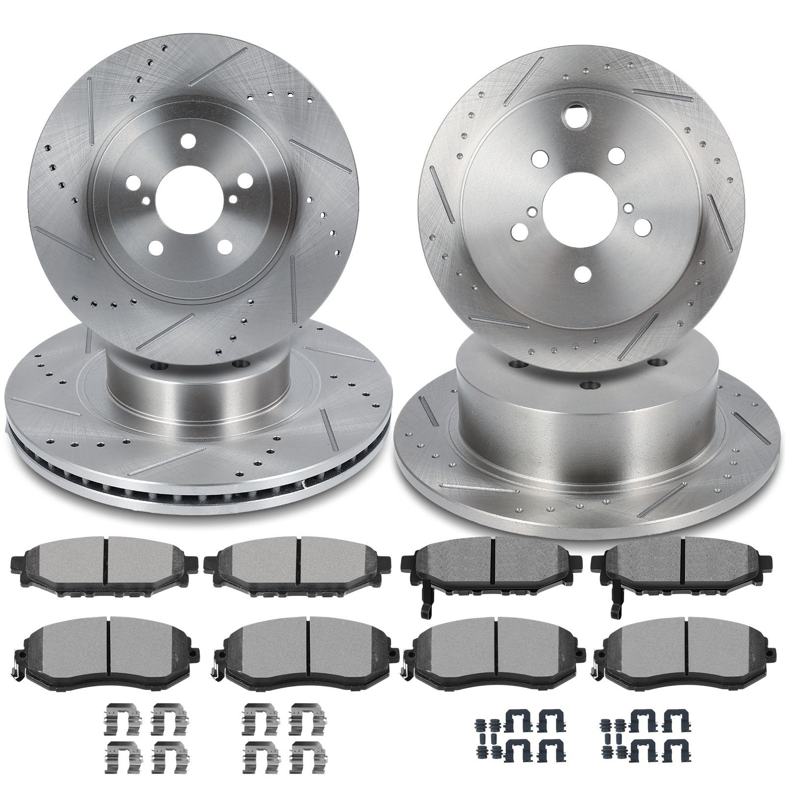Front And Rear Brake Rotors & Ceramic Pads For Subaru Crosstrek 2016 – 2017