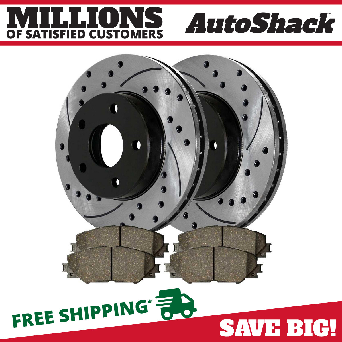 Front Drilled Slotted Brake Rotors Black & Pads for Toyota RAV4 Scion tC 2.5L V6