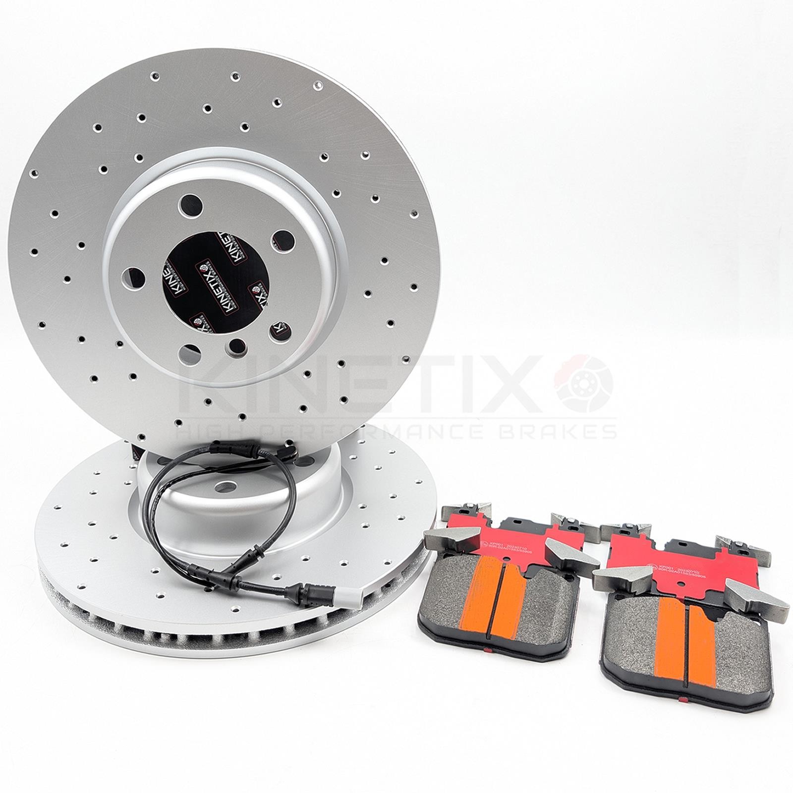 FOR BMW 420d F32 F33 F36 M SPORT DRILLED FRONT BRAKE DISCS PADS SENSOR 340mm