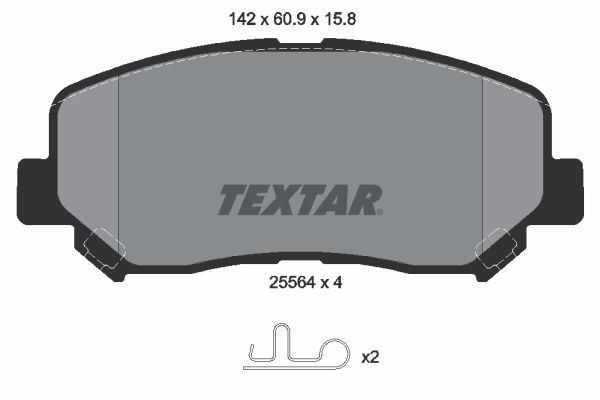 Textar Front Externally Vented Discs & Brake Pads Service Kit Fits Mazda CX-5