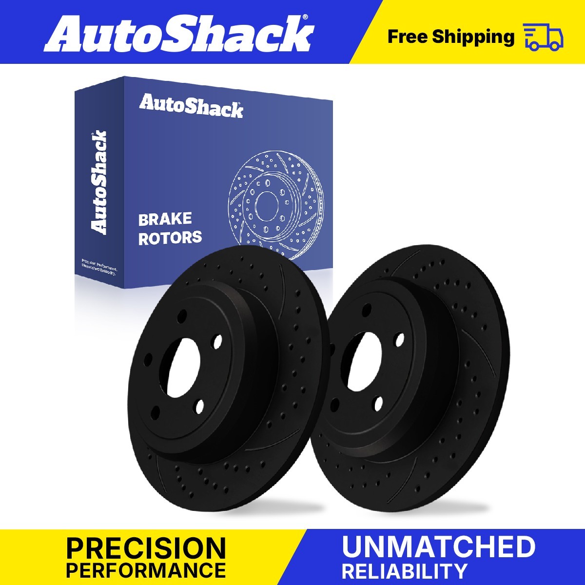 Rear Drilled Slotted Brake Rotors Pair for Jeep, Grand Cherokee 2011-2020