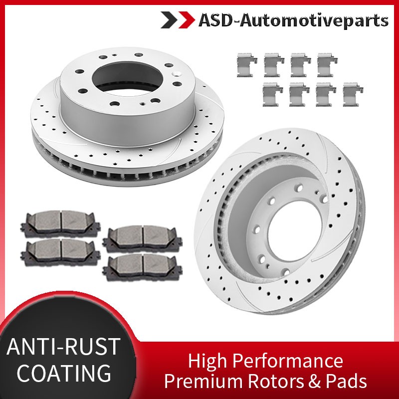 355mm Front Slotted Rotors Brake Pads Fit for Chevrolet Silverado Sierra 2500 HD