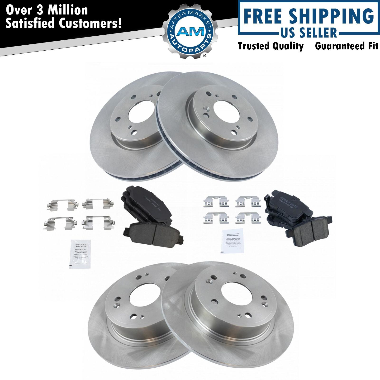Brake Rotor & Premium Posi Ceramic Pad Front & Rear Kit for Honda Accord