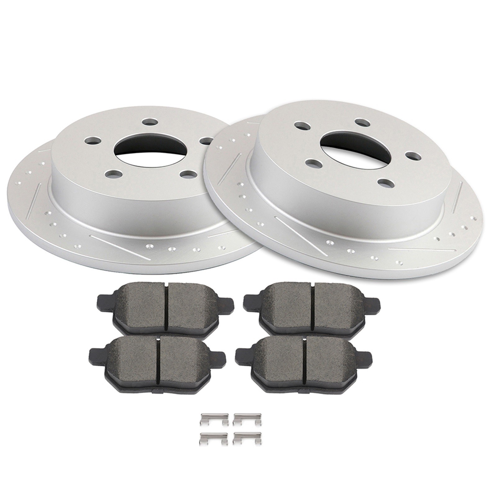 Rear Disc Brake Rotors And Ceramic Pads For 1999 2000-2004 Oldsmobile Alero