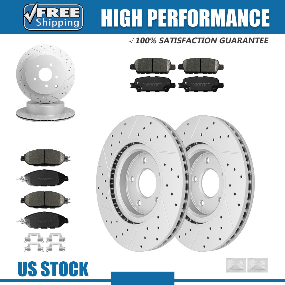 Front & Rear Brake Rotors + Ceramic Pads for Nissan Murano Pathfinder JX35 QX60