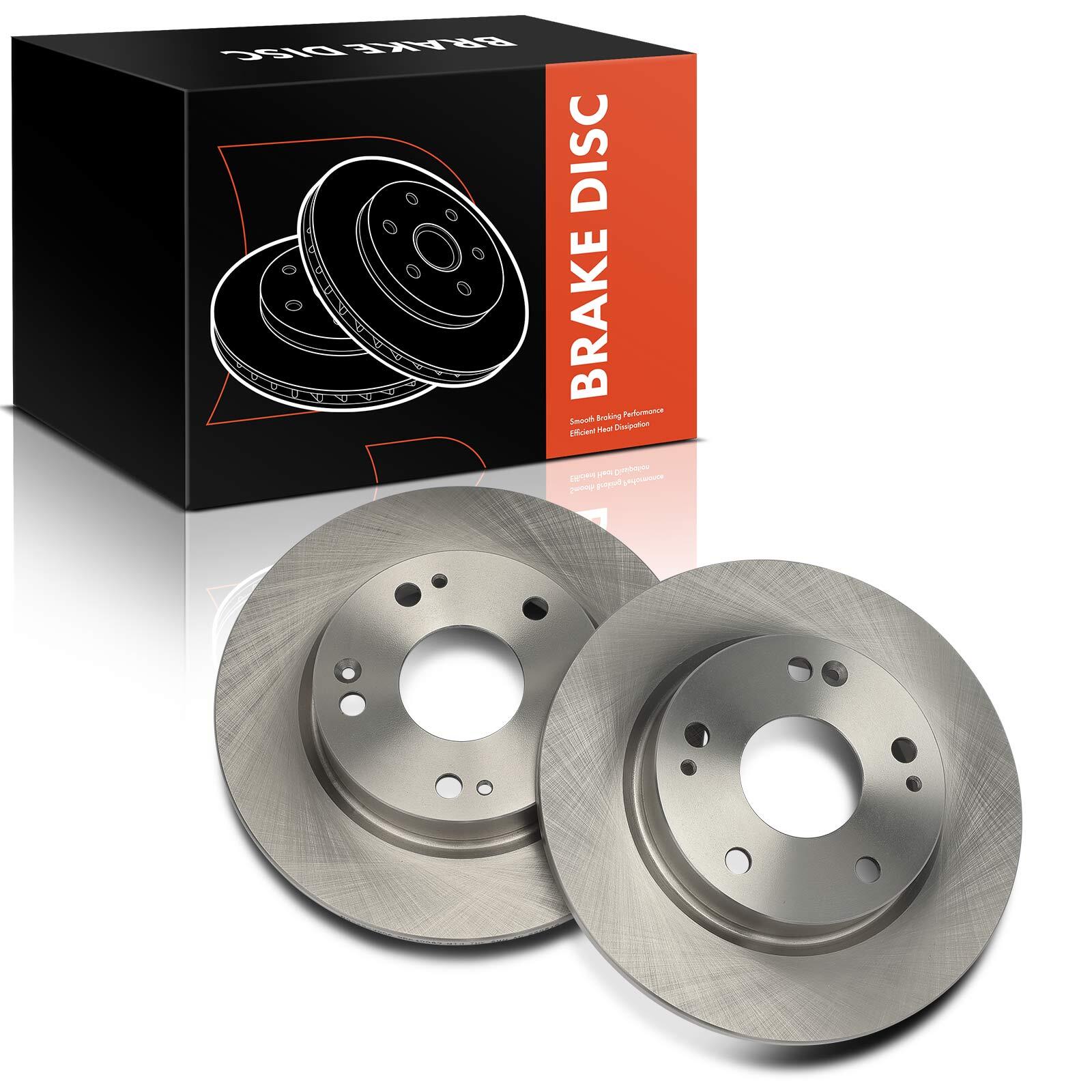 2x Rear Driver & Passenger Side Disc Brake Rotors for Honda Civic 16-23 Insight