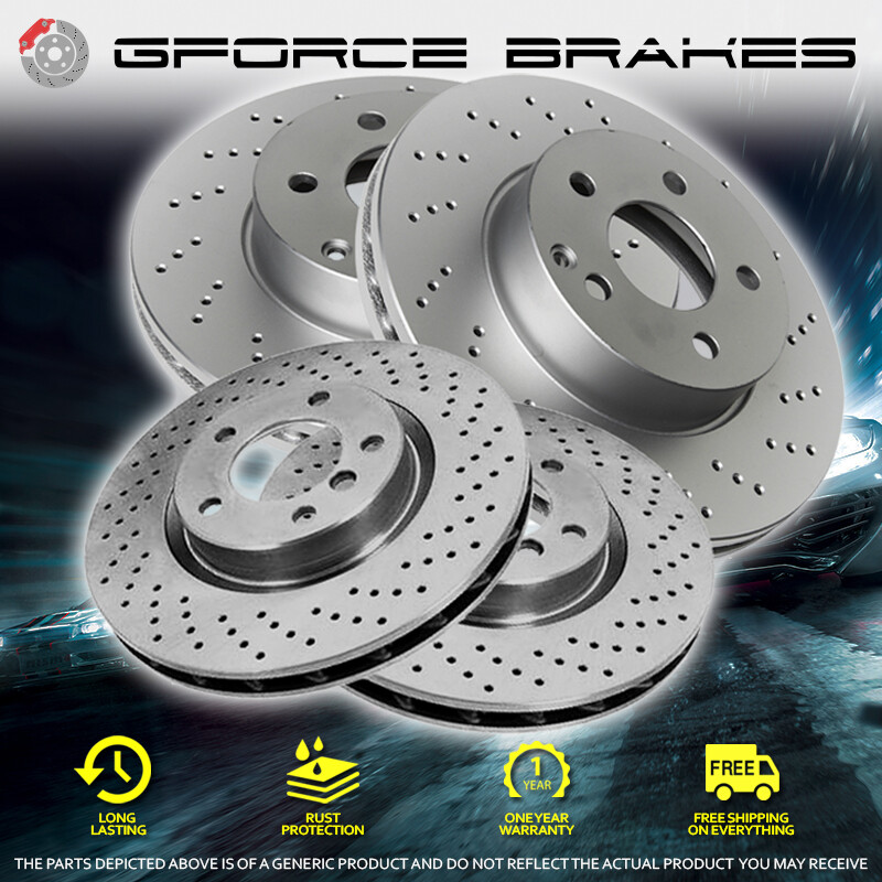Front+Rear Cross Drilled Rotors for 2001-2005 BMW 330xi, 330i, 330Ci E46